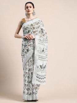 VAIRAGEE ETHNIC MOTIFS ZARI BORDER SILK COTTON SAREE STARTS @374