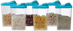 AMAZON BRAND - SOLIMO PLASTIC STORAGE CONTAINERS WITH SLIDING MOUTH (S