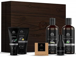 The Man Company Charcoal Grooming Kit with Body Wash, Shampoo, Face Sc