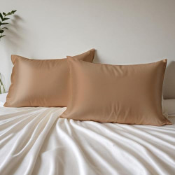 Layers Micro Satin Silk Pillow Cover Set & Drawstring Pouch (Pack of 2