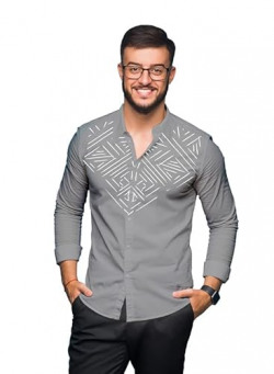 SARAAI Men's Cotton Blend Full Sleeve Slim Fit Shirt|Stylish Casual We
