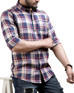 Noble Monk Men's Regular Fit Shirt | Checkered | Full Sleeves | Casual