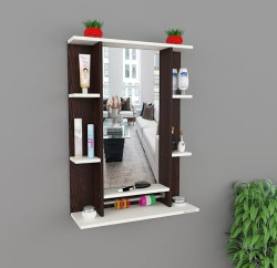 MACWUD Shelton Engineered Wood Wall Mounted Dressing Table (Wenge & Wh