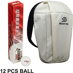 DHS TT BALL 40MM 3 STAR WHITE (6 PCS BOX) 12 PCS WITH SMART PRO TT SPE