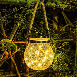 EPYZ SOLAR LIGHT OUTDOOR LANTERN HANGING 20 LED JAR LIGHT WATERPROOF C