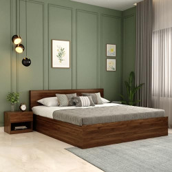 WoodenStreet Harper Wooden Double Size, Queen Size Bed with Storage an