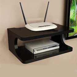 OFIXO Set top Box Stand | WiFi Router Holder Wooden Wall Shelves | (Co