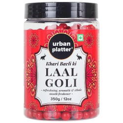 URBAN PLATTER KHARI BAVLI KI LAAL GOLI MUKHWAS, 350G / 12.34OZ [ MOUTH
