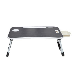 Amazon Basics Engineered Wood Foldable Laptop Table with Cup Holder, T