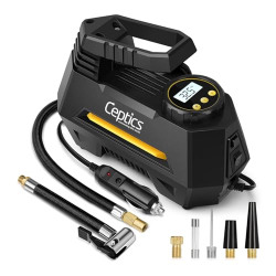 Ceptics Tyre Inflator for Car Compressor Air Pump - 12V DC Auto Pump w