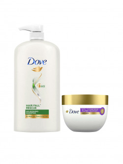 DOVESET OF HAIR FALL RESCUE SHAMPOO 1L & SHINE REVIVE TREATMENT HAIR M