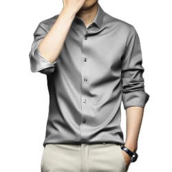 CVC Men Regular Fit Full Sleeve Satin Silk Shirt.(All colour variant a