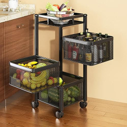 TEX-RO KITCHEN TROLLEY WITH WHEELS, KITCHEN ORGANIZER ITEMS AND STORAG