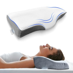 Sleepsia Memory Foam Pillow, Contour Cervical Pillow for Neck & Should