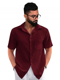Pinkmint Popcorn Shirt for Men ll Textured Shirts for Men ll Stylish H