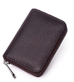 VOGARD Unisex Genuine Leather Wallet with Zipper | RFID Blocking Card