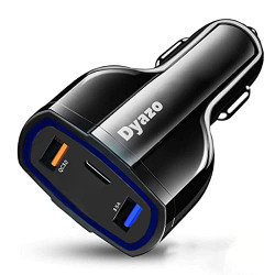 Dyazo 3 Port 36 W Fast USB Car Charger Qc Charging Compatible for Qual