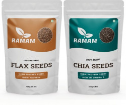 RAMAM CHIA & FLAX SEEDS COMBO | HIGH DIETARY FIBER & PROTEIN |OMEGA 3|