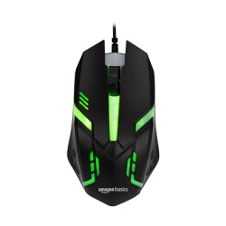 Amazon Basics Wired Gaming Mouse | High Precision 1600 DPI, Rainbow LE