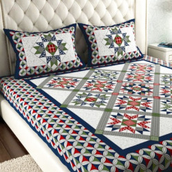 LEO CREATION 144 TC COTTON DOUBLE JAIPURI PRINTS FLAT BEDSHEET(PACK OF