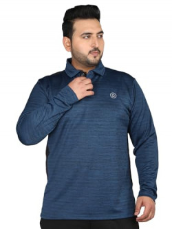 CHKOKKO MEN'S PLUS SIZE REGULAR FIT FULL SLEEVES SPORTS POLO T-SHIRT