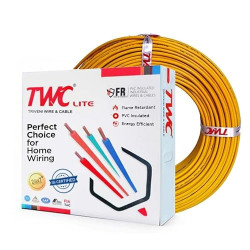 TWC Lite Single Core Electrical Wire |Yellow, 180 Meter, 1 SQ.MM. |PVC
