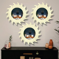 Creative Arts n Frames 11 inch Set of 3 Round Wall Dcor Hand Crafted W