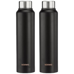 Amazon Brand - Solimo Stainless Steel Water Bottle (Pack of 2) | BIS-A