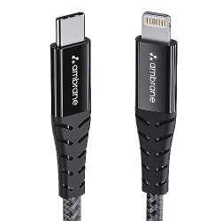 Ambrane Type-C to Lightning Cable, 22.5W Fast Charging, 480Mbps Data S