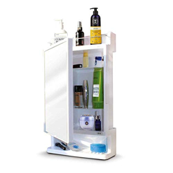 Parasnath Rich Look Bathroom Cabinet Cabinet Mirror White Colour - Mad