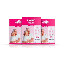 Cojin Insta Dry Adult Diaper | Tape Style (Size L, 40-55 inches, Pack