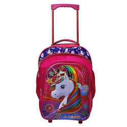 STYLBASE UNICORN KIDS GIRLS TROLLEY SCHOOL BAGS STURDY, ROLLING BACKPA