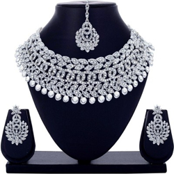 R A EnterprisesAlloy Rhodium Silver Jewel Set(Pack o...