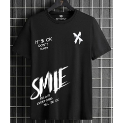 METRONAUT Typography Men Round Neck Black T-Shirt