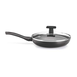 MILTON Pro cook Granito Induction Fry Pan with Lid, 28 cm, Black | 2 Y