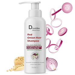 Drontika Wild & Pure Herbal Onion Oil Shampoo(200ml - Pack Of 1, Red O