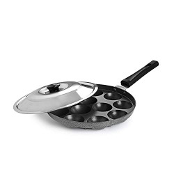 Cello Non-Stick 12 Cavity Appam Patra Single Handle with Stainless Ste
