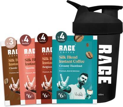 RAGE Silk Blend Flavour Sachets (Pack of 15) + Multi-purpose Shaker +