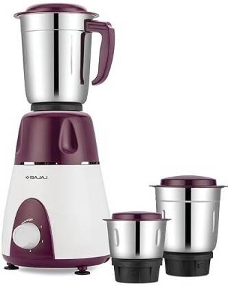 BAJAJ REX 500 500 W Mixer Grinder(REX 500W PURPLE (410607) | 3 Jars |