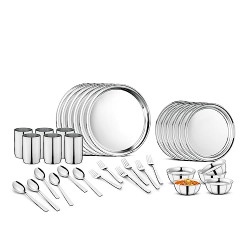 Steelcraft Premium Shagun Stainless Steel Dinner Set of 36 Pcs |22 Gau