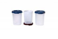 SIGNORAWARE MODULAR ROUND PLASTIC CONTAINER SET, 450ML, SET OF 3, MULT