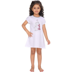 BARBIE Kids Nightwear Girls Printed Cotton(White Pack of 1)