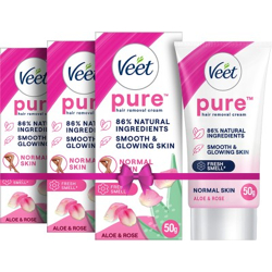 Veet Pure Hair Removal - Normal Skin Cream 50g,Set Of 3 Cream(150 g, S