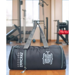 EMMCRAZ MEN & WOMEN BLACK SPORTS DUFFEL WITH SHOE COMPARTMENT & DETACH