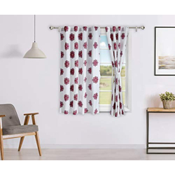 AMAZON BRAND - SOLIMO SCHERZO COTTON PRINTED WINDOW CURTAIN, 4 X 5 FT