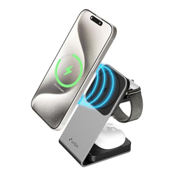 URBN Wireless Charger 3 in 1 Magnetic Mag-Safe Charging Metal Stand fo