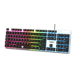 FRONTECH Wired Gaming Keyboard with 104 Keys | Rainbow Backlight Effec