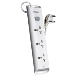 Philips CHP2432W Power Strips with 3 Universal Socket, One Main Switch