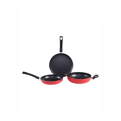 Wonderchef Venice Red & Black 3 Piece Cookware Set