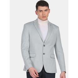 Arrow Men Green Solid Single-Breasted Slim-Fit Formal Blazers